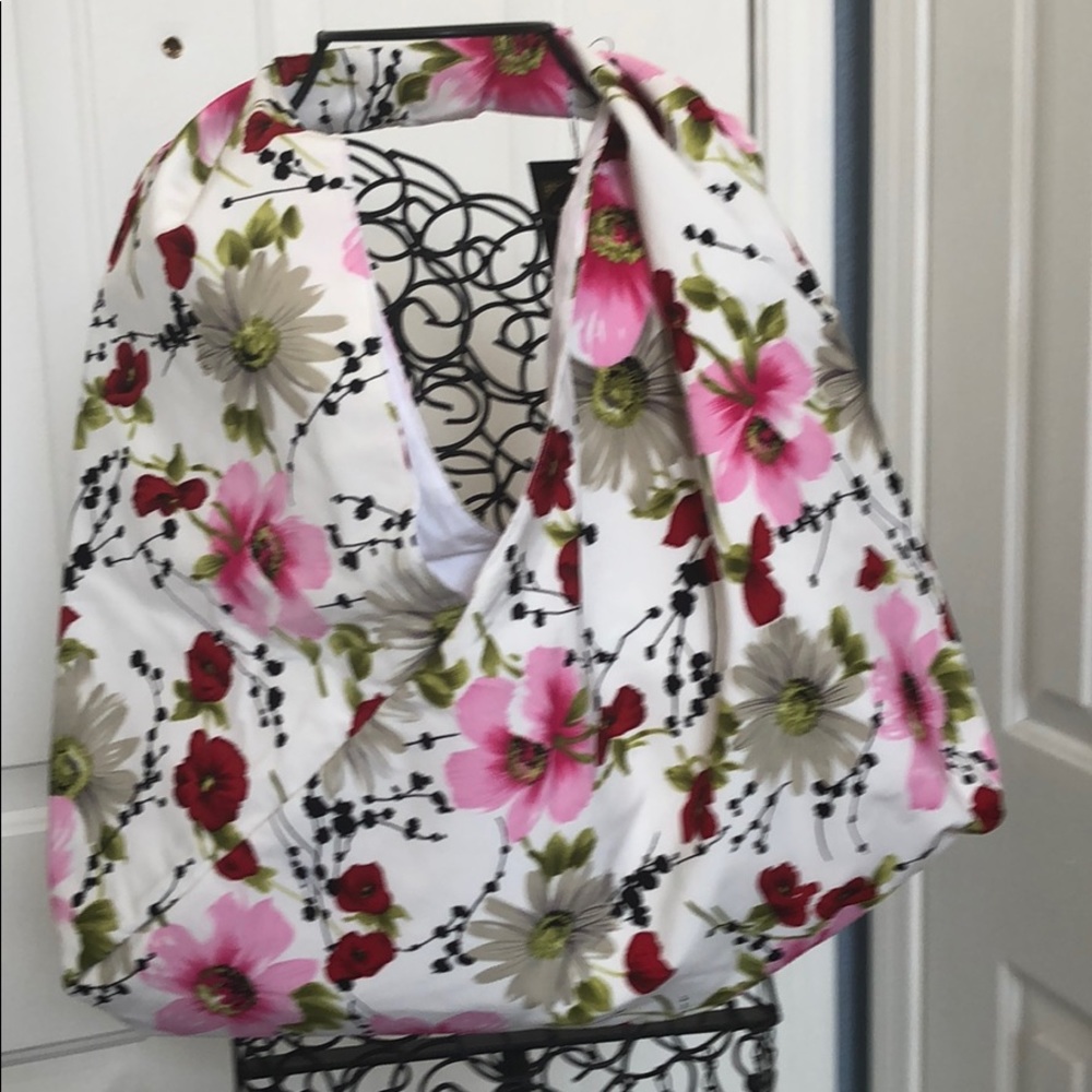 Handmade handbag pink -white-red large lg tote
